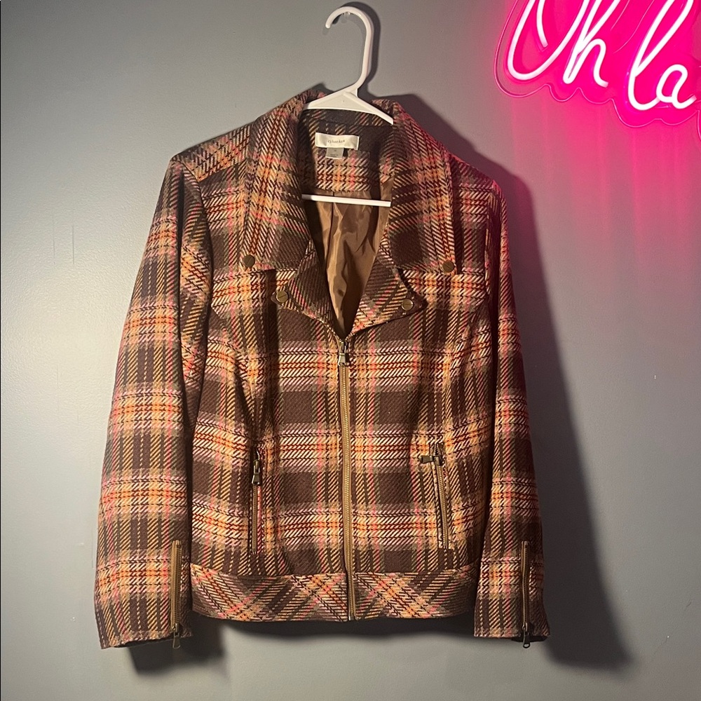 CJ Banks Multicolor Plaid Blazer
